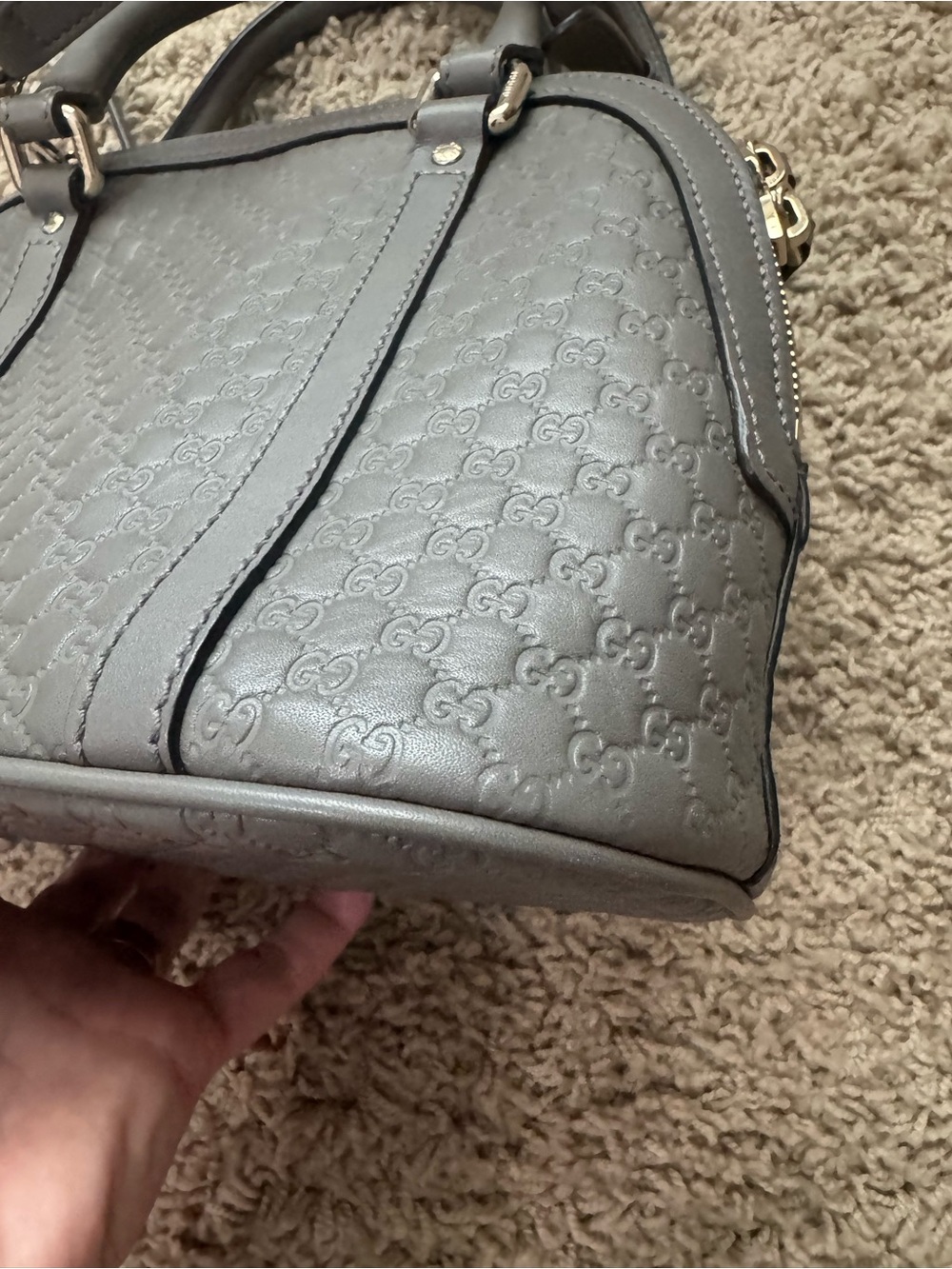 Gucci Grey Microguccissima Leather Mini Dome Crossbody Bag - Picture 8 of 16